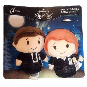 Hallmark Itty Bitty X Files Scully and Mulder Set of 2 Beanbag Plush NWT